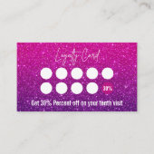 Carte De Fidélité Technicien en Parties scintillant de Lash Magenta (Devant)