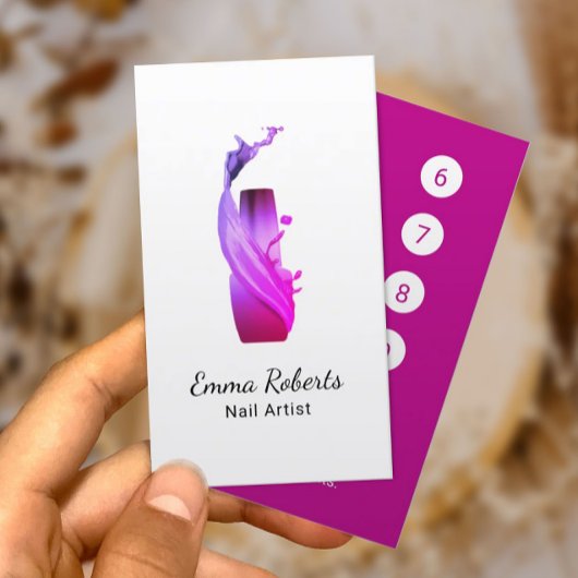 Carte De Fidélité Technicien Nail Salon Manicuriste Loyauté