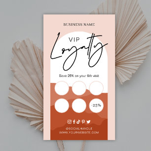 Carte De Fidélité Terracotta Arch Bohème Logo Nails Salon Spa VIP