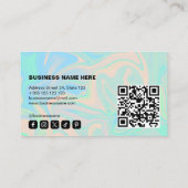 Carte De Fidélité Texture d'iridescence holographique liquide code Q (Dos)