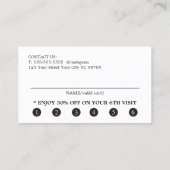 Carte De Fidélité Texture élégante Beige Rose Black Ciseaux Gras (Dos)