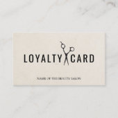 Carte De Fidélité Texture élégante Beige Rose Black Ciseaux Gras (Devant)