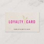 Carte De Fidélité Texture élégante Beige Rose Faux Ciseaux Or Gras (Devant)