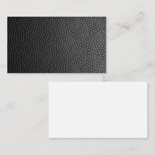 Carte De Fidélité Texture en cuir noir (Devant / Derrière)