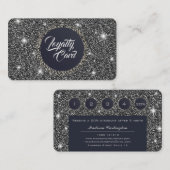 Carte De Fidélité Texture noire de miroitement de parties (Devant / Derrière)