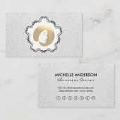 Carte De Fidélité Texture par bandes | Femmes Beauté Loyauté (Devant / Derrière)