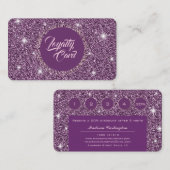 Carte De Fidélité Texture pourpre de miroitement de parties (Devant / Derrière)