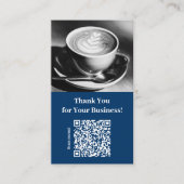 Carte De Fidélité  Thank You with QR Code - Blue Café (Devant)