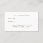 Carte De Fidélité Thérapeute de massage moderne Script rose pâle (Dos)
