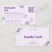 Carte de fidélité timbre Fleuriste Fleur Décor Vio