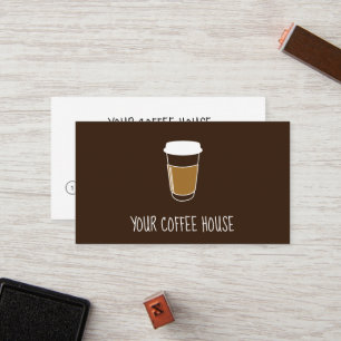 Carte De Fidélité Timbre Mocha brun Editable Café House