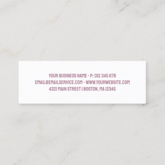 Carte De Fidélité Tipographie rose Dusty Merci (Dos)