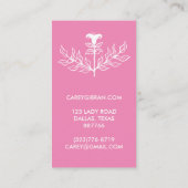 Carte De Fidélité Tirage de trait blanc rose élégant (Dos)