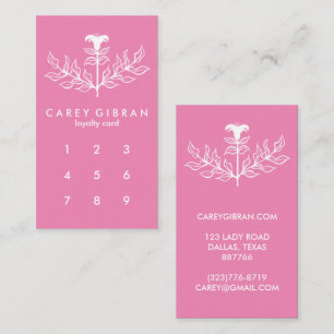 Carte De Fidélité Tirage de trait blanc rose élégant