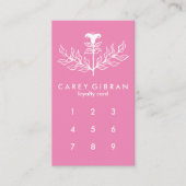 Carte De Fidélité Tirage de trait blanc rose élégant (Devant)