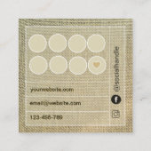 Carte De Fidélité Toile de lin beige rustique (Dos)