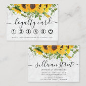 Carte De Fidélité Tournesol Marbre Cercles de lettres main (Devant / Derrière)