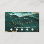 Carte De Fidélité Tourquoise Agate Gold Parties scintillant Script 5 (Devant)