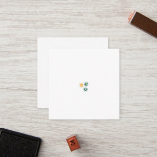 Carte De Fidélité trois fleurs aux pétales verts et oranges
