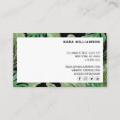 Carte De Fidélité Tropical Moderne Boutique Salon Black Loyalty Card (Dos)