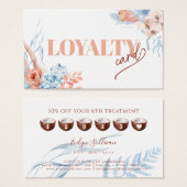 Carte de fidélité tropicale Pêche et bleu (Devant & derrière)