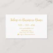 Carte de fidélité turquoise Gold Foil Hearts Salon (Dos)