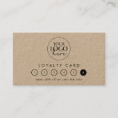 Carte De Fidélité Typographie chic Logo Kraft Récompense professionn (Devant)