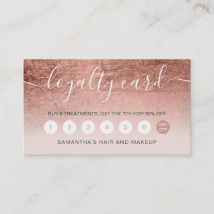 Carte De Fidélité typographie élégante blush rose or foin ombre