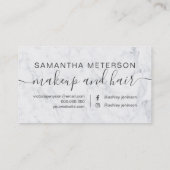 Carte De Fidélité typographie élégante marbre blanc tendance (Dos)