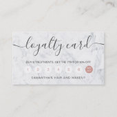 Carte De Fidélité typographie élégante marbre blanc tendance (Devant)