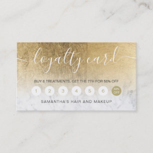 Carte De Fidélité typographie élégante marbre chic or foil ombre