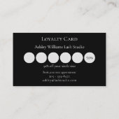 Carte De Fidélité Typographie moderne "LASHES by" lash artiste (Dos)