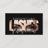 Carte De Fidélité Typographie moderne "LASHES by" lash artiste (Devant)