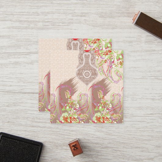 Carte De Fidélité un design de vase rouge avec des fleurs dessus (Devant/Arrière en situation)