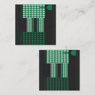 Carte De Fidélité un motif vert et noir avec un arbre au milieu