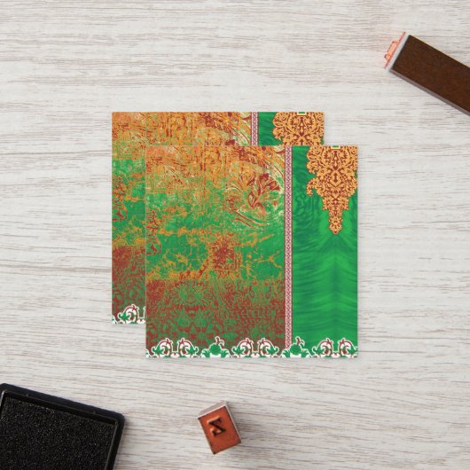Carte De Fidélité un tableau d'un champ vert avec une bordure orange (Devant/Arrière en situation)