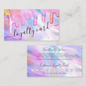 Carte De Fidélité Unicorn Holographique épaisse Parties scintillant  (Devant / Derrière)