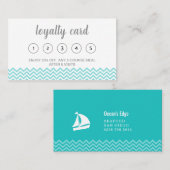 Carte De Fidélité Vagues d'océan bleu moderne (Devant / Derrière)