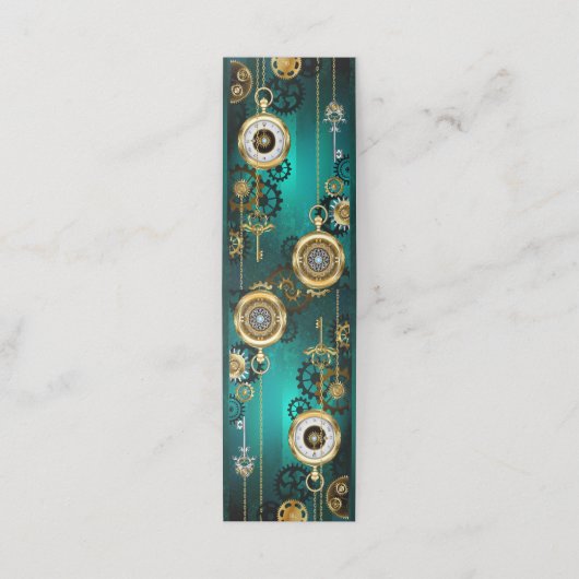 Carte De Fidélité Veille bijoux Steampunk sur un Arrière - plan vert (Extérieur déplié)