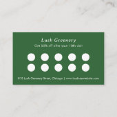 Carte De Fidélité Vert Motif moderne moderne (Dos)