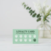 Carte de fidélité verte Code QR pour animaux de co (Debout devant)