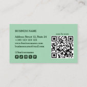 Carte de fidélité verte Code QR pour animaux de co (Dos)