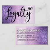 Carte De Fidélité Violet Lilac Violet triple Parties scintillant Typ (Devant / Derrière)