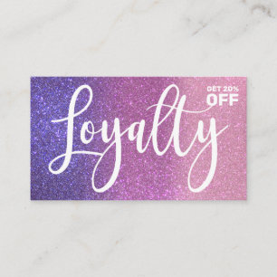 Carte De Fidélité Violet rose triple Parties scintillant Ombre Typog