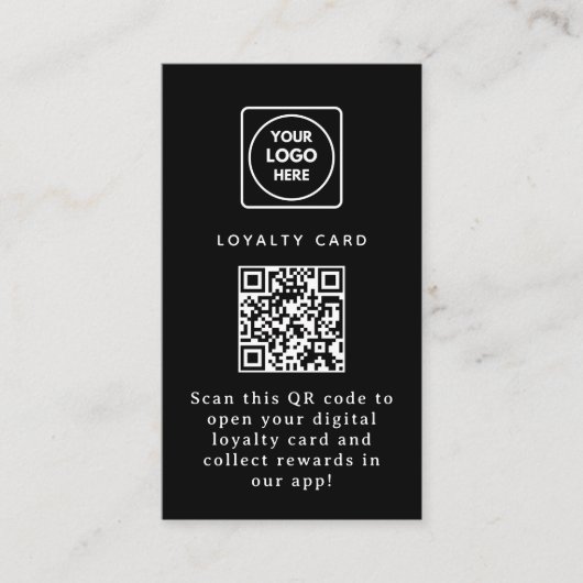 Carte De Fidélité Virtual QR | Custom Digital Business Reward Link (Devant)