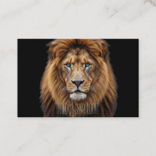 Carte De Fidélité Visage majestueux de lion aux yeux bleus Faune A