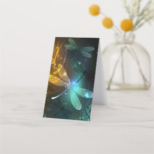 Carte De Fidélité Vol de libellule verte lumineuse