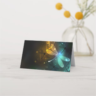 Carte De Fidélité Vol de libellule verte lumineuse