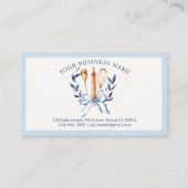 Carte De Fidélité Watercolor Blue Bow Utensils Cooking Bakery (Devant)