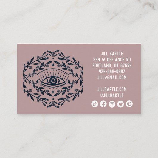 Carte De Fidélité Yeux mystique et vignes Roses Magique Boho Icône s (Dos)